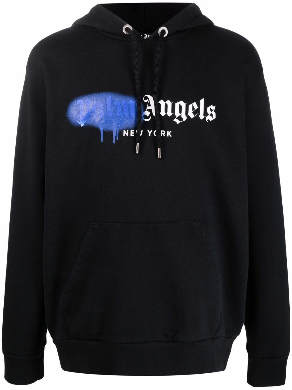 Sprayed logo-print hoodie - 1