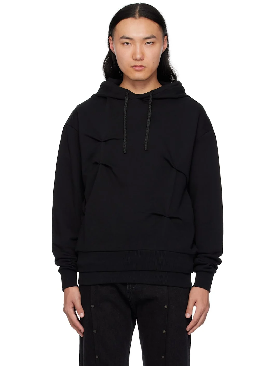 Black Multi Rivet Hoodie - 1