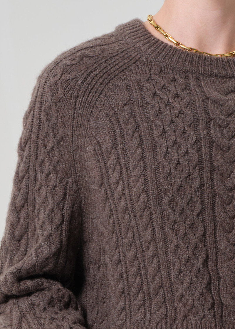 Cable Raglan In Tornado Brown 5