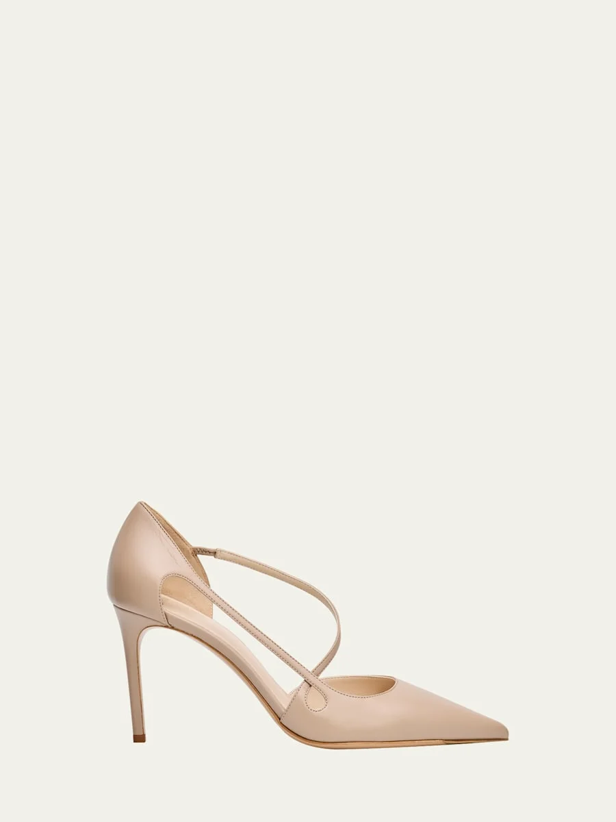 85mm Renee Leather d'Orsay Pumps - 1