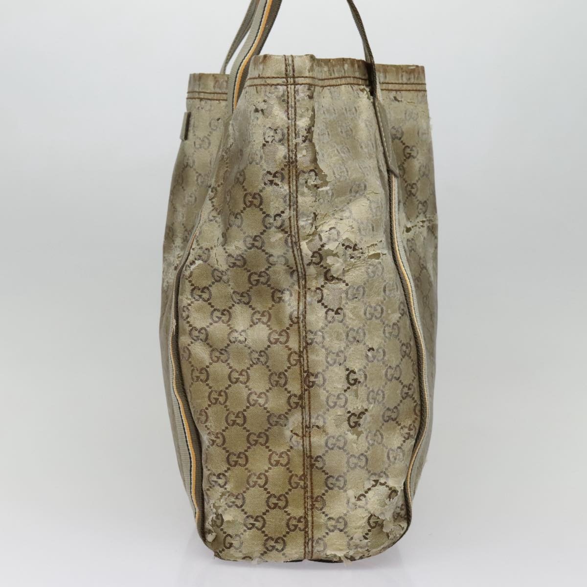 GUCCI GG Canvas Sherry Line Tote Bag Coated Canvas Gold Orange - 7