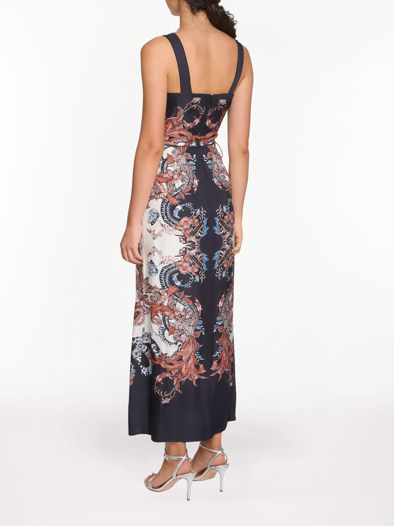 Marchesa SLEEVELESS TWILL MAXI DRESS outlook