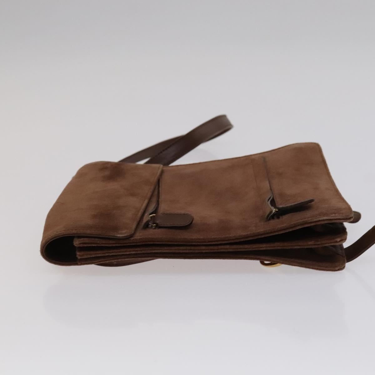 GUCCI Horsebit Backpack Suede Brown Gold - 4