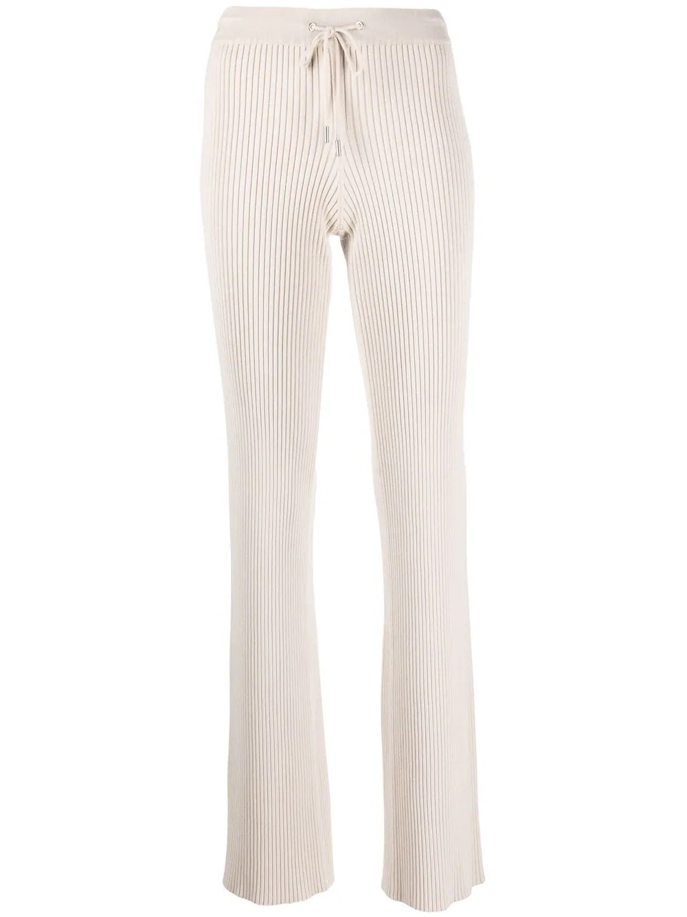 ribbed-knit trousers - 1