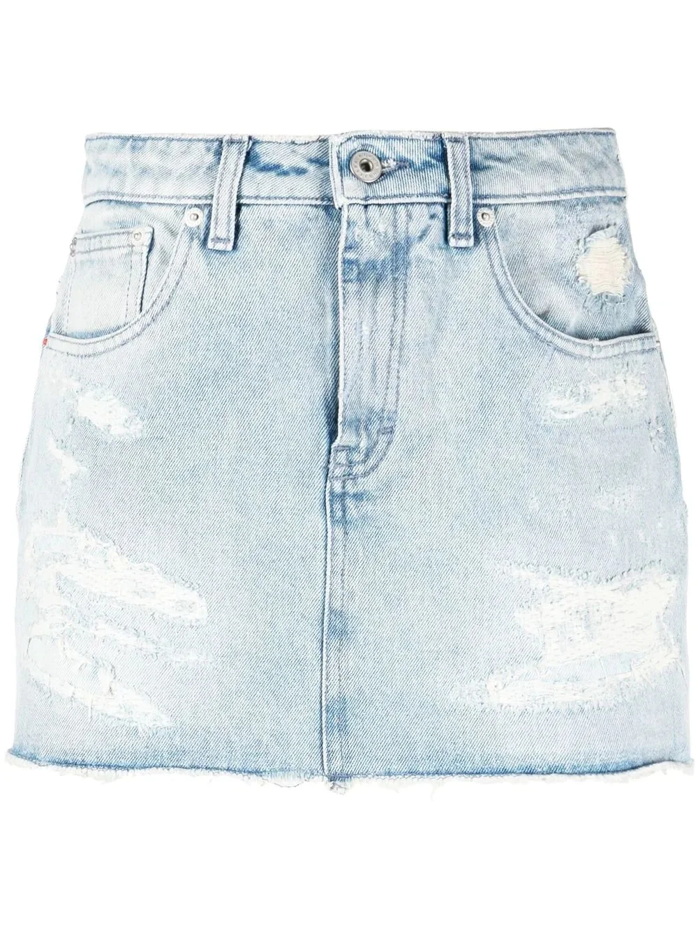 distressed denim skirt - 1