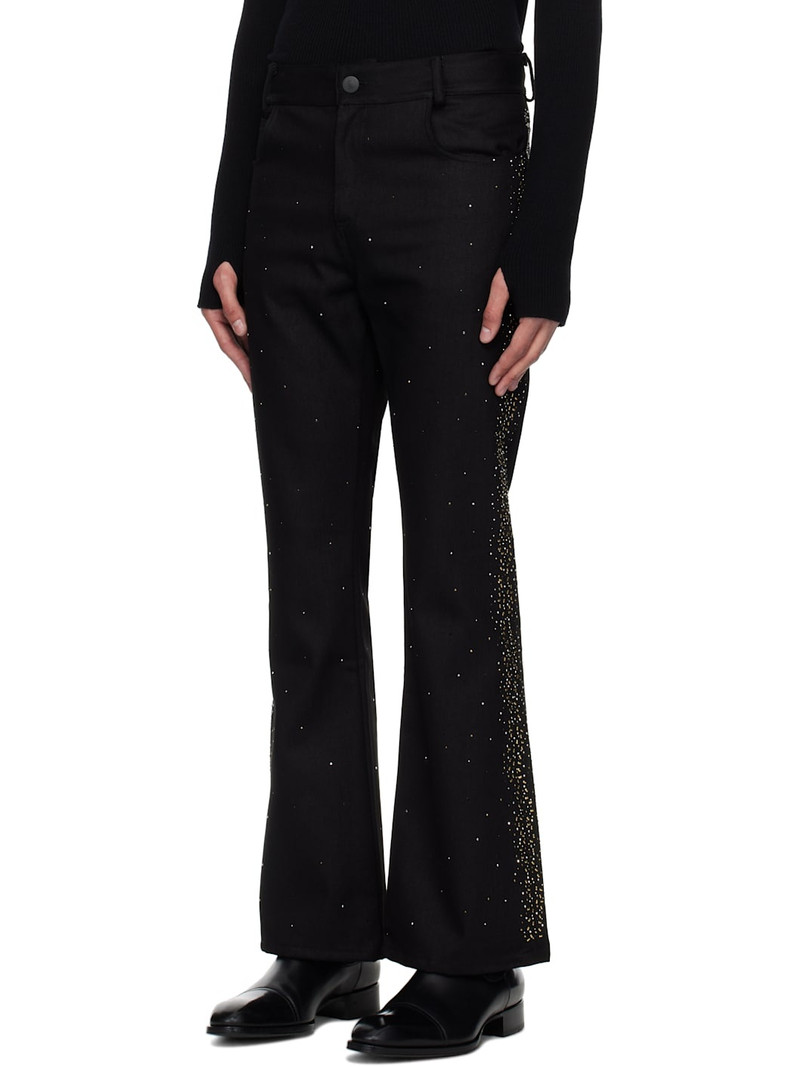 ERNEST W. BAKER Black Studded Five Pocket Flare Jeans outlook
