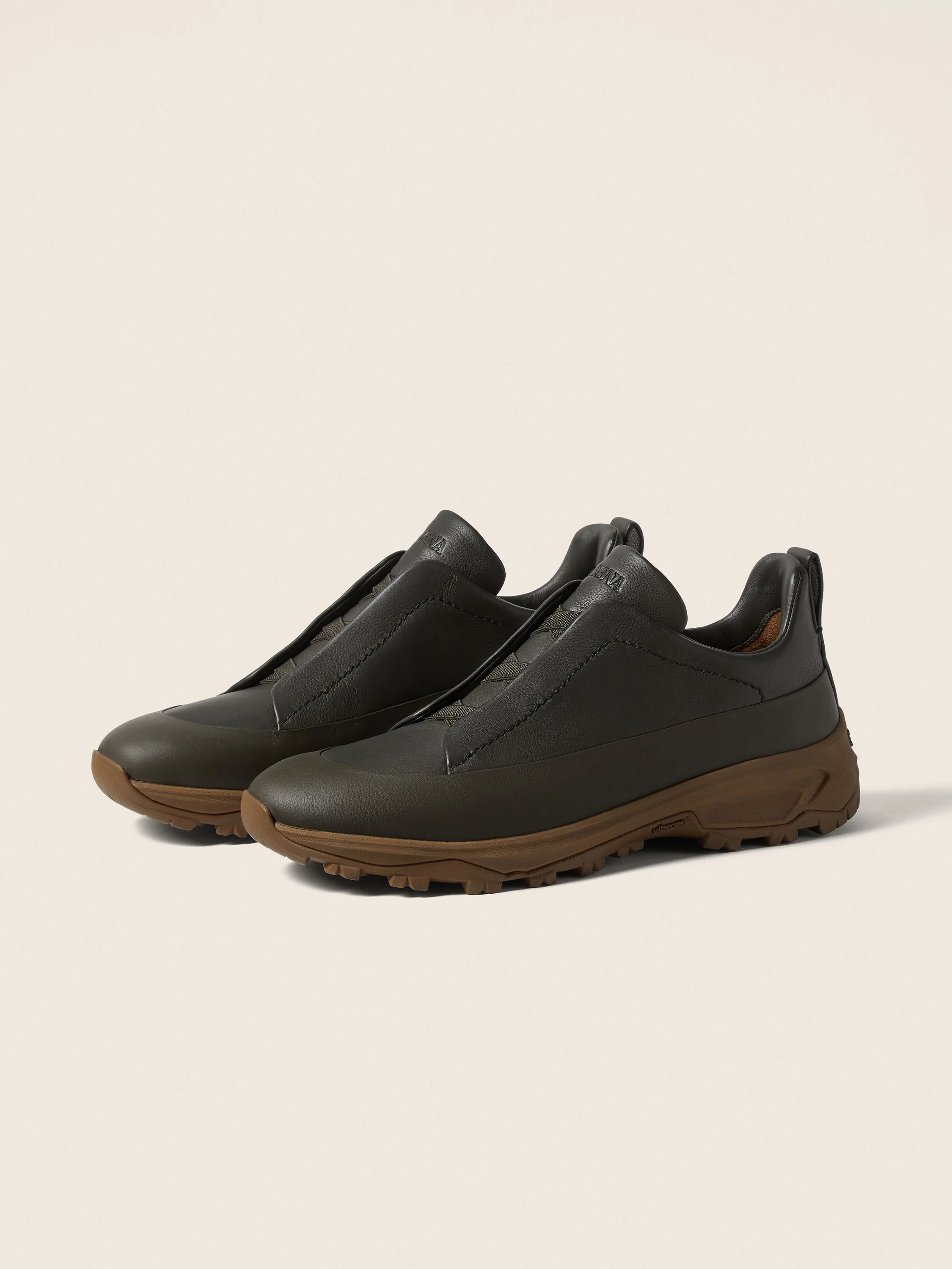 DARK OLIVE GREEN TRIPLE STITCH™ MONTE SECONDSKIN SNEAKERS - 1