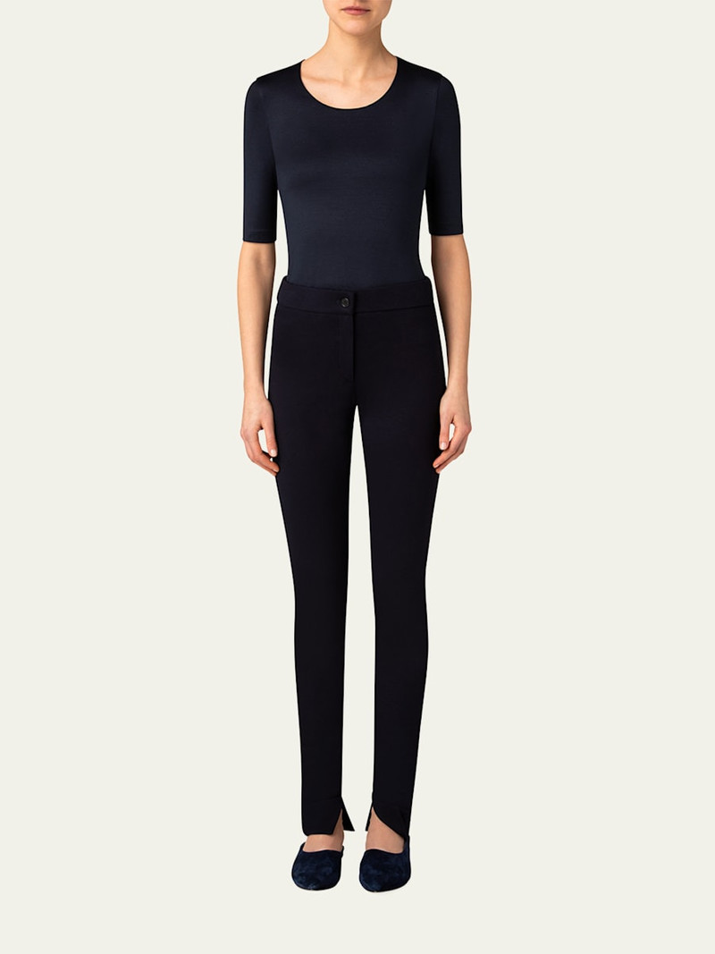 AKRIS Scoop-Neck Silk Jersey T-Shirt outlook