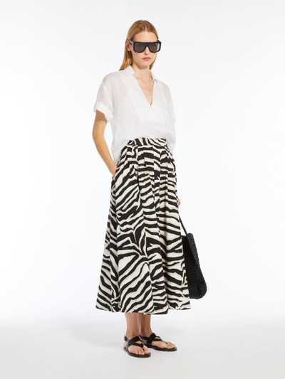 Max Mara Pleated printed cotton skirt outlook