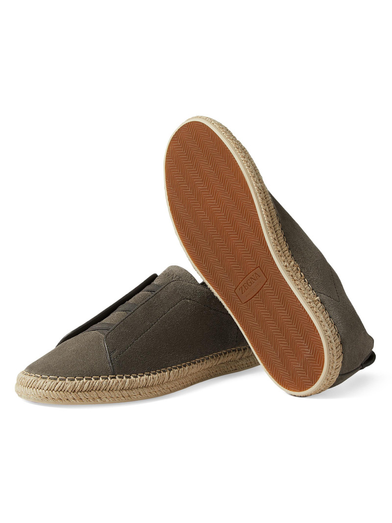 Men's Suede Triple Stitch Espadrilles Sneakers - Grey 4