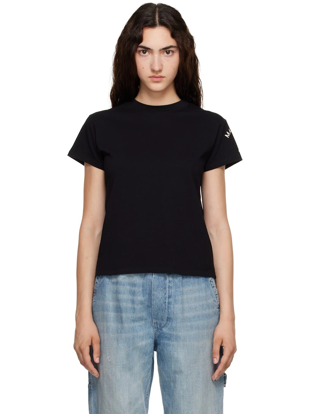 Black Mannequin-Print Cotton Jersey T-shirt - 1