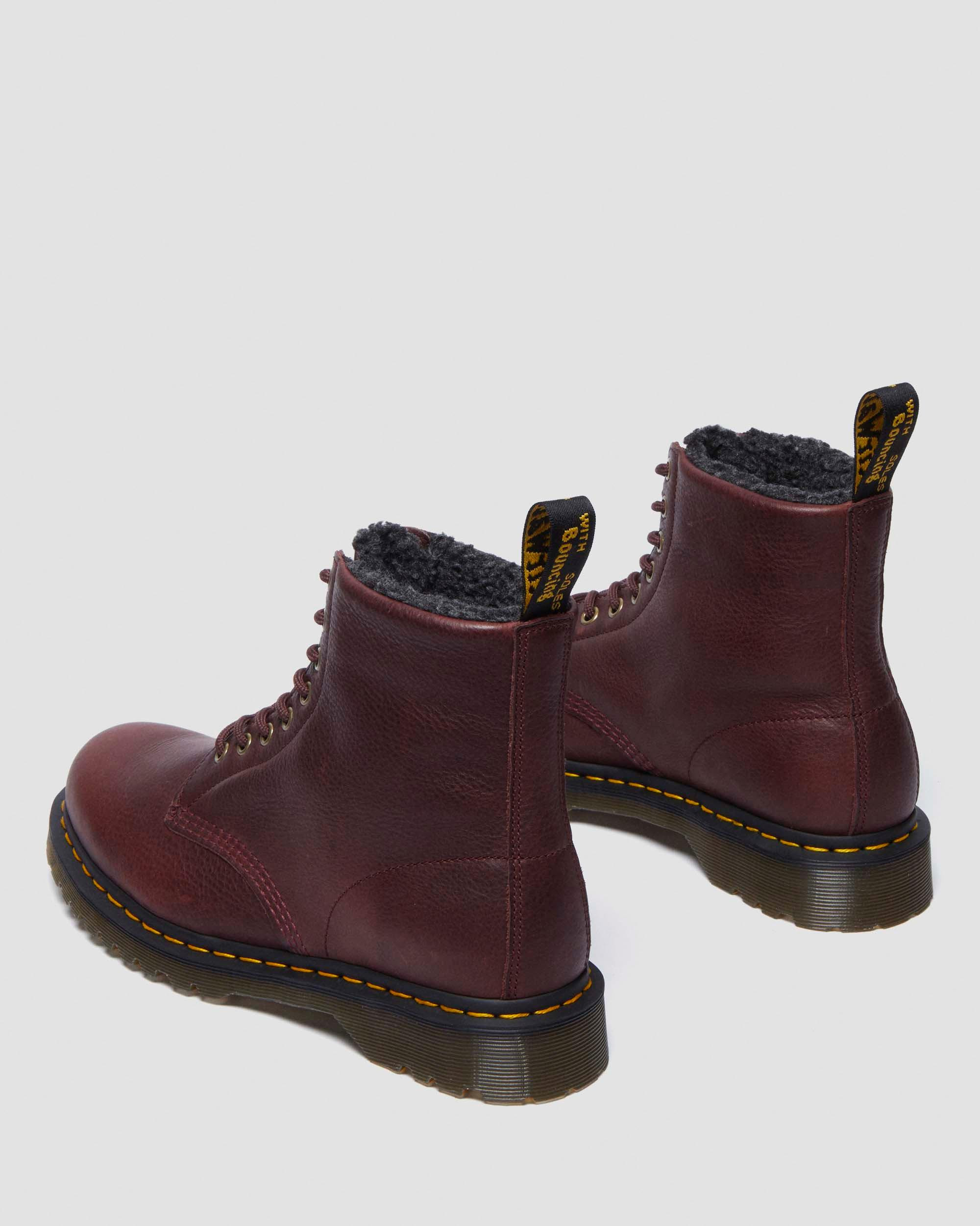 1460 Faux Fur Lined Grizzly Leather Lace Up Boots - 9