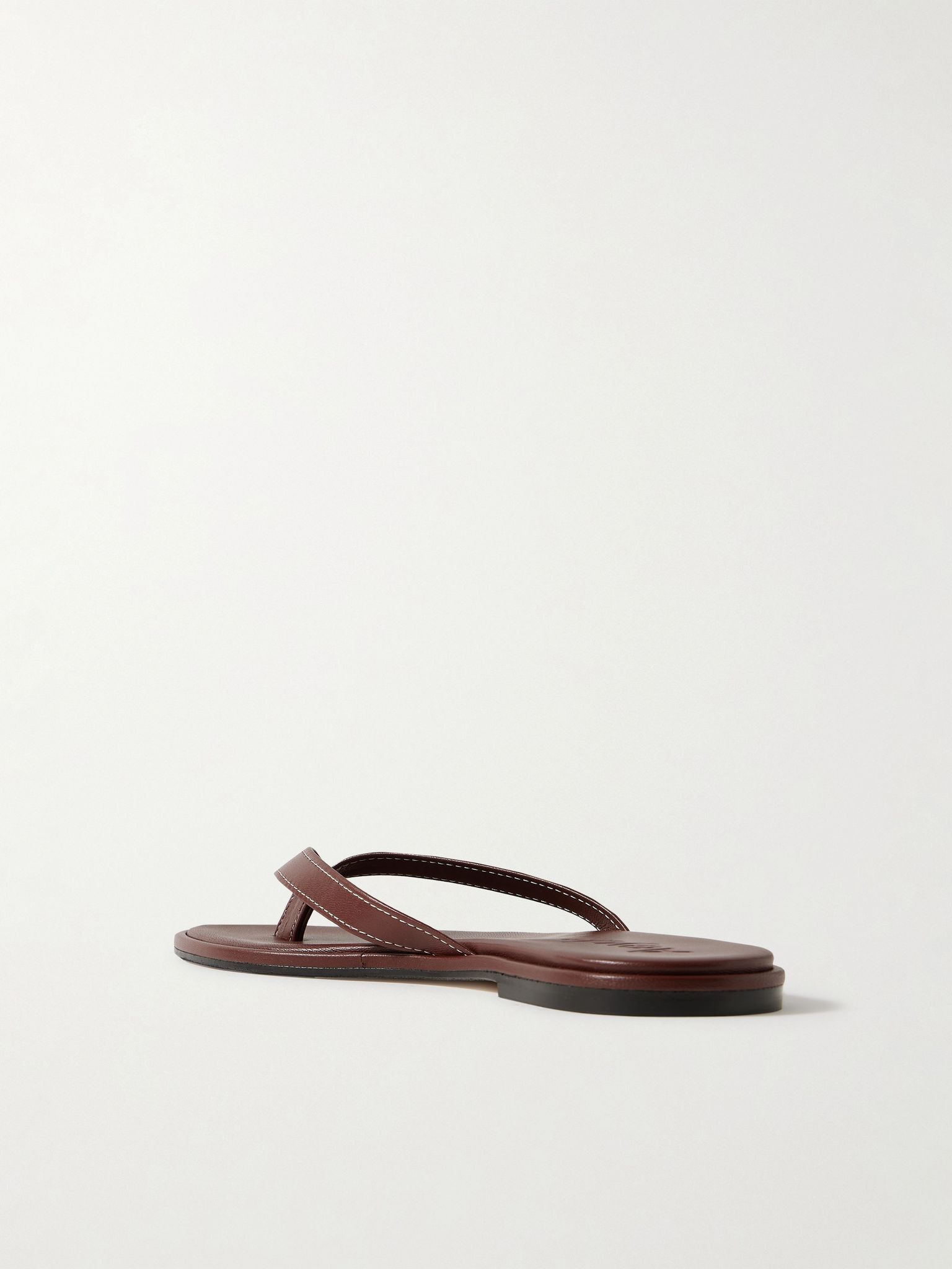 Melody leather flip flops Burgundy - 3