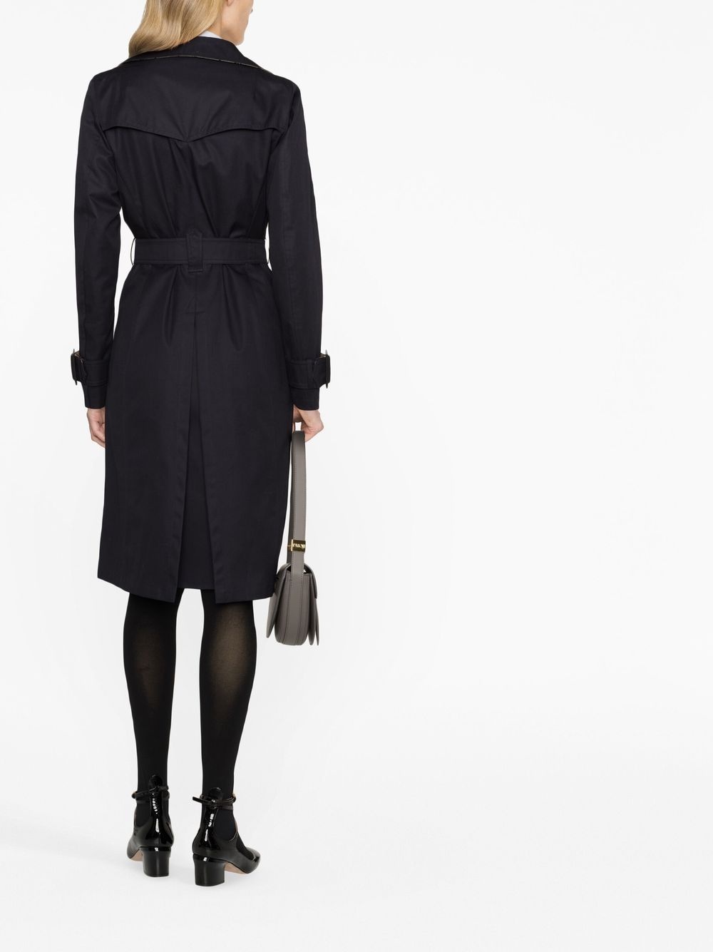 belted double-breasted trench coat - 3