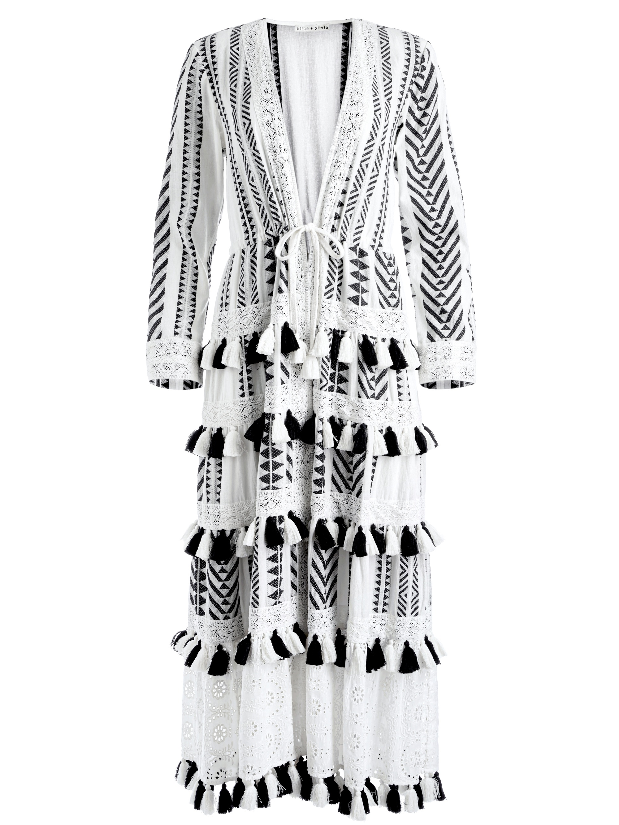 TALIA DRAWSTRING TIERED TASSEL KIMONO - 1