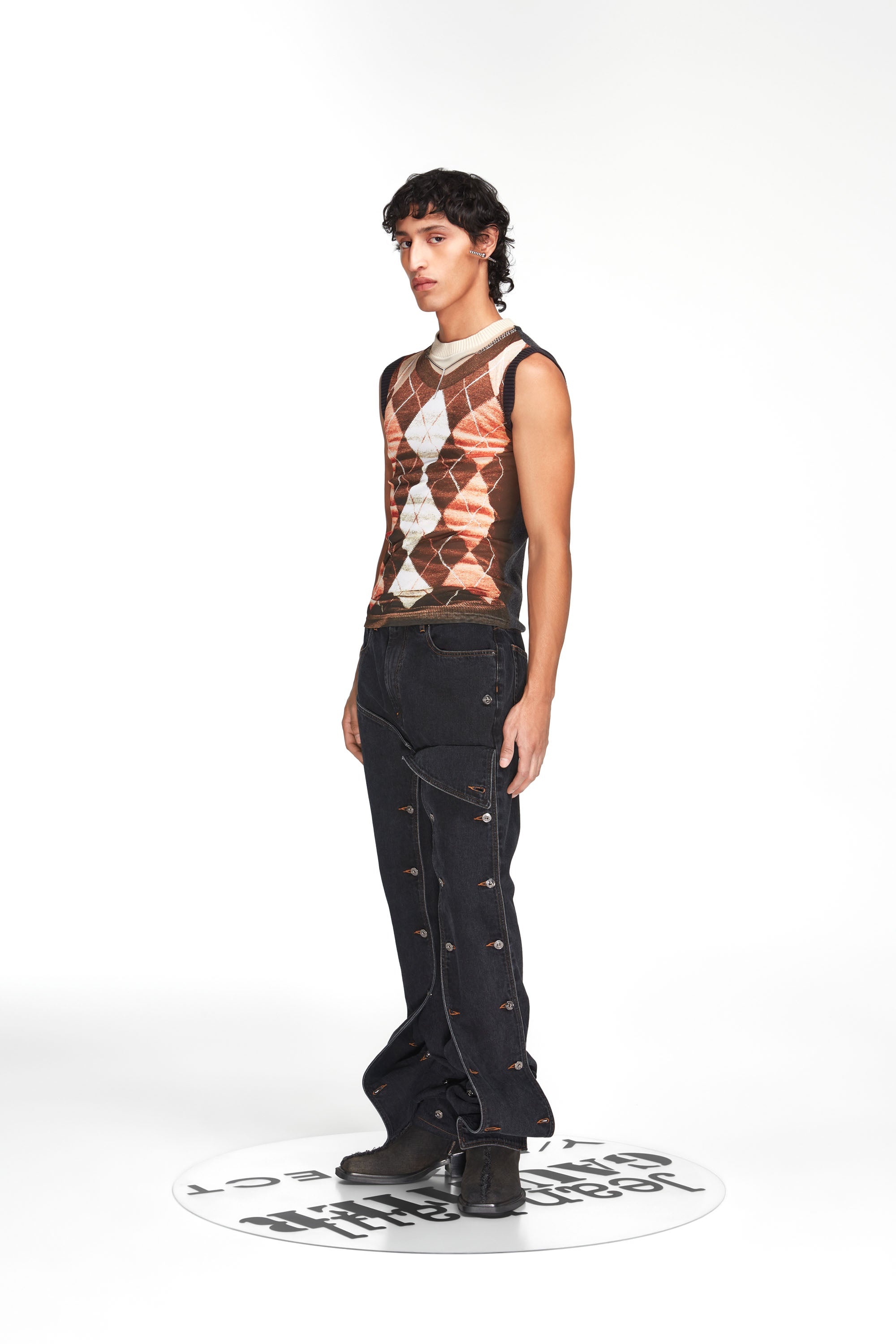 Trompe L'Oeil Argyle Tank Top - 4