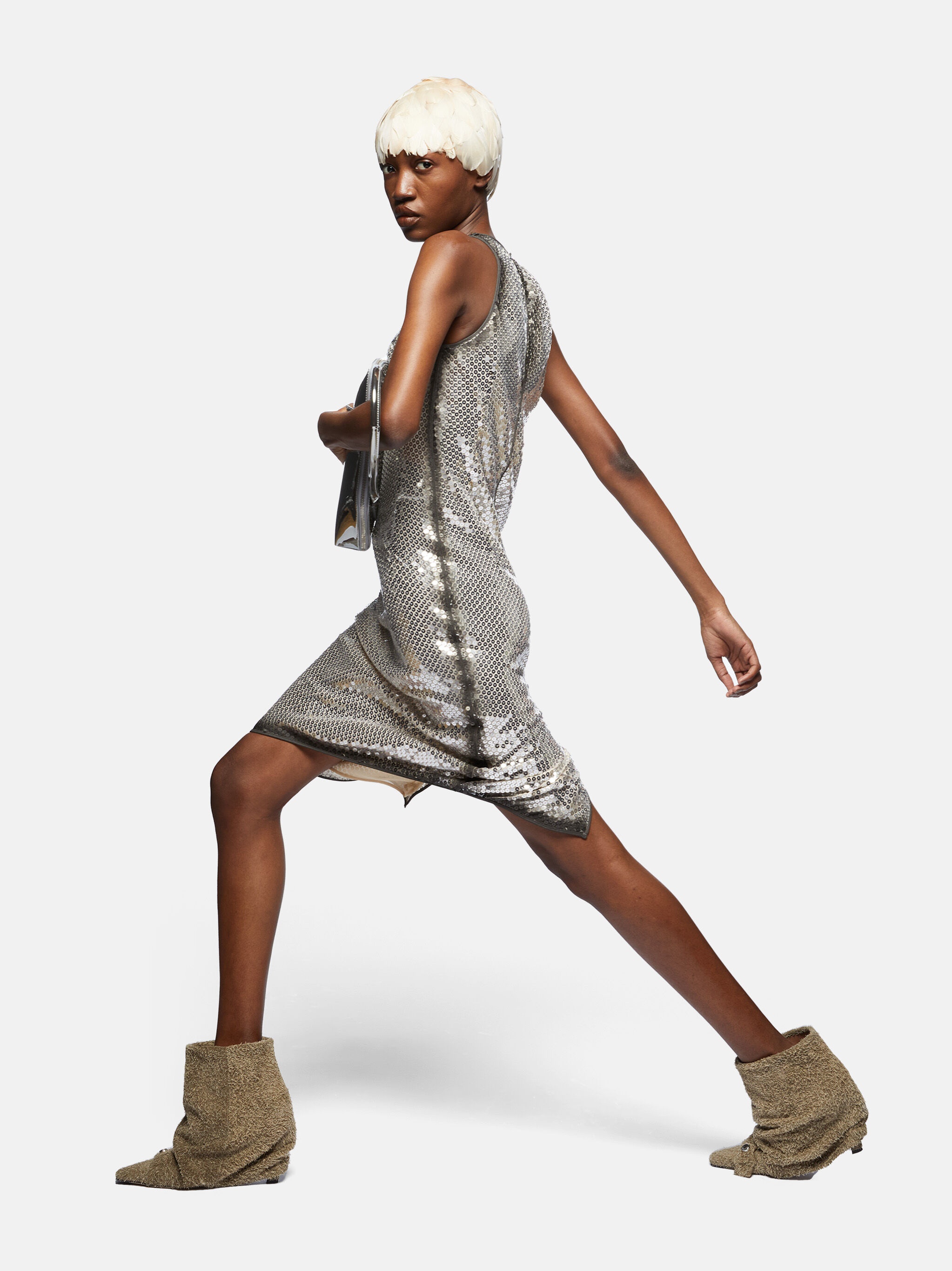 SILVER MINI DRESS - 4