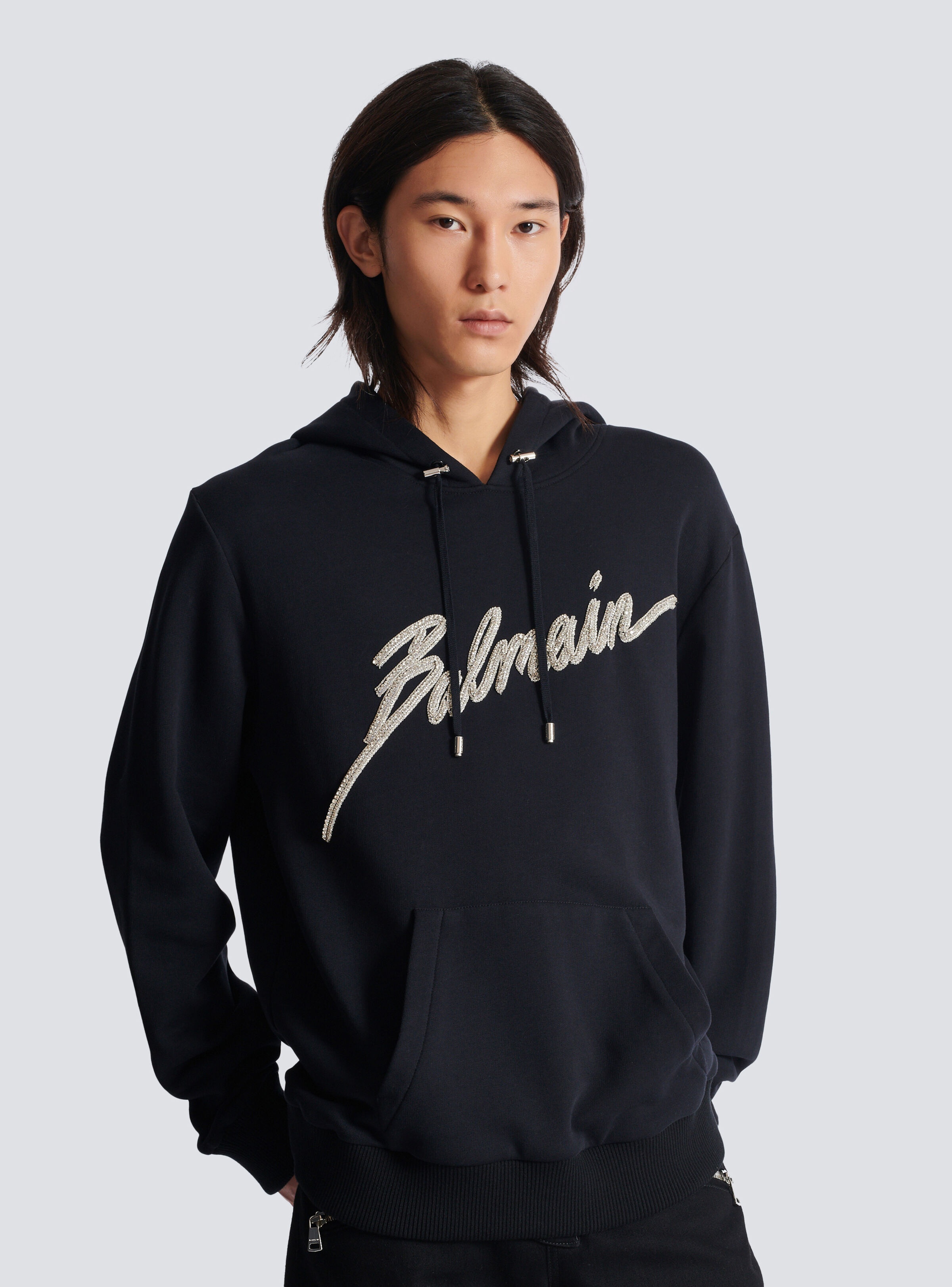 Embroidered Balmain Letter hoodie - 6