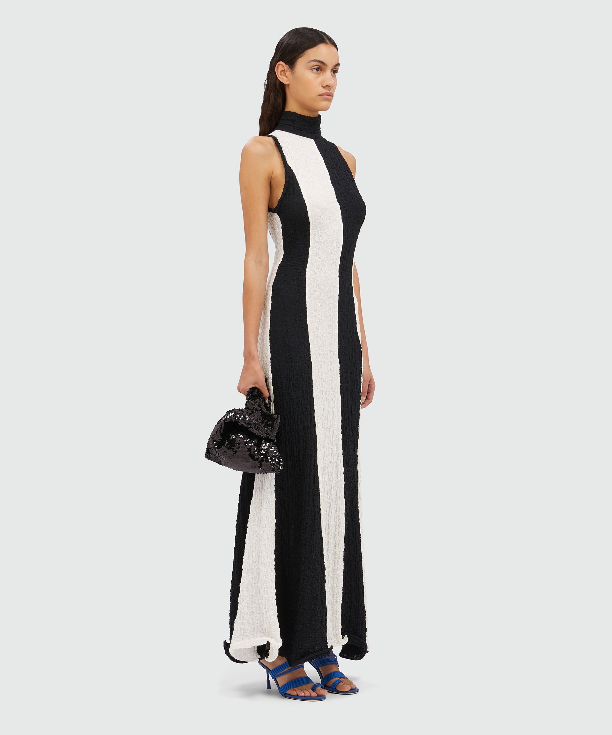 Black and white long dress - 4