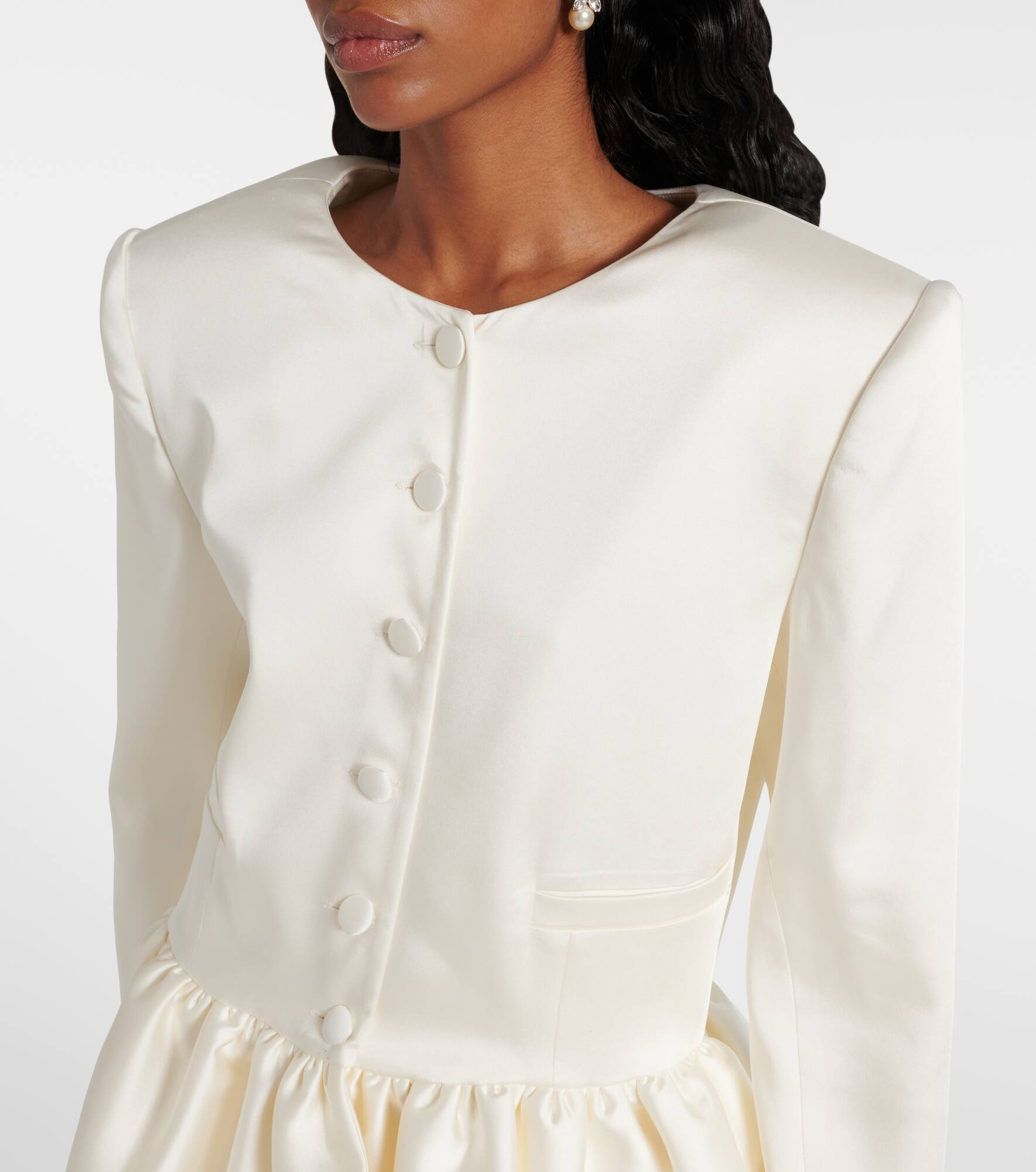 Meringue ruffled satin jacket - 4