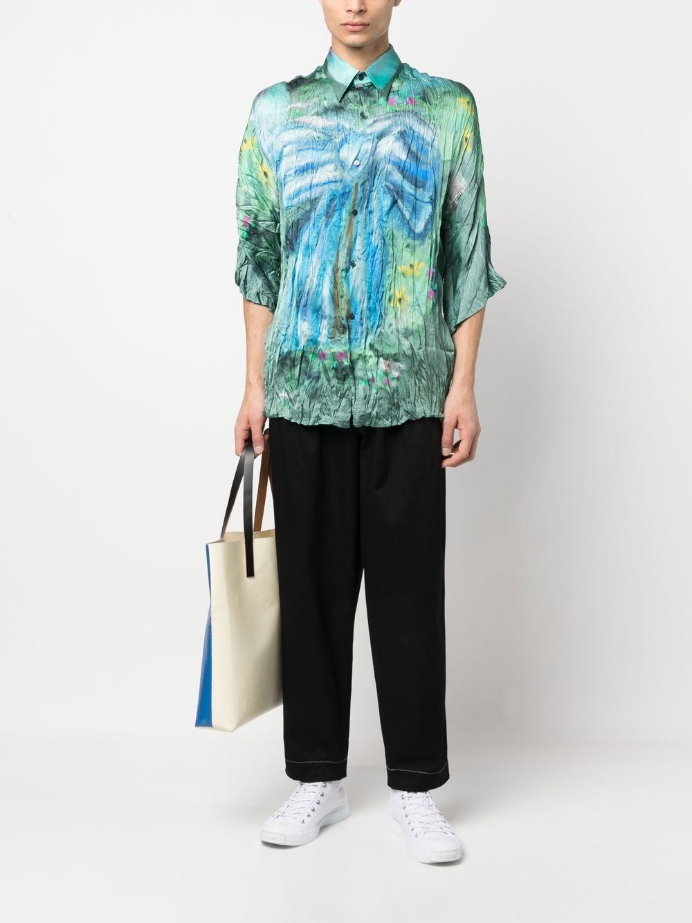 contrast-stitching trousers - 2