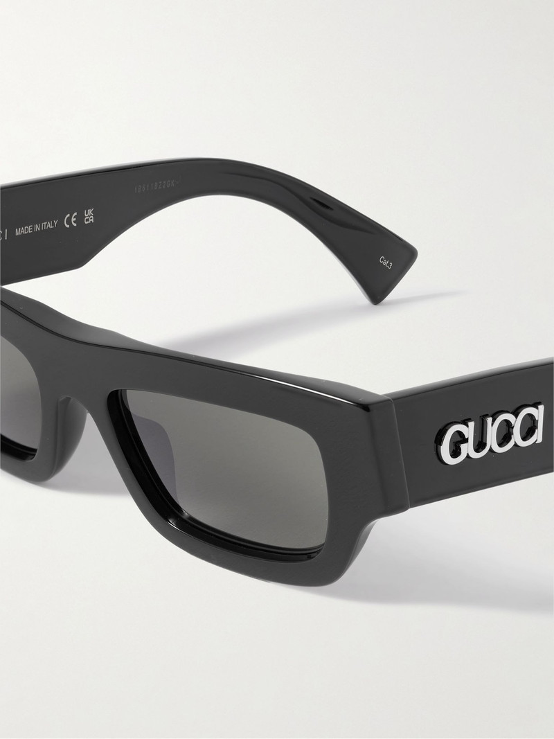 Rectangular-Frame Acetate Sunglasses Black 3