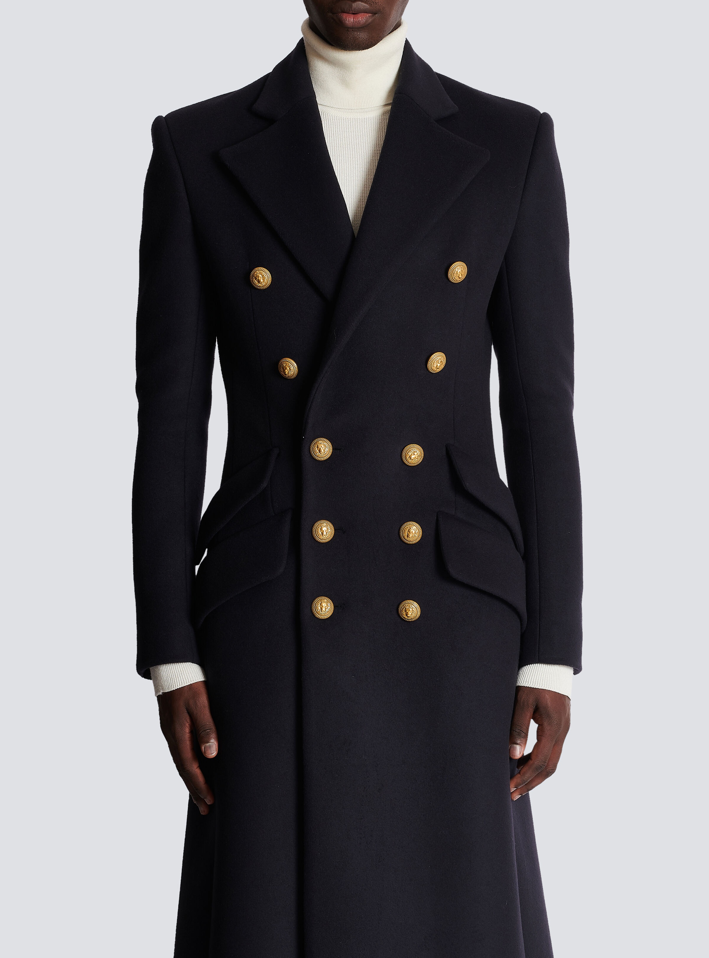 Long military-style coat - 5