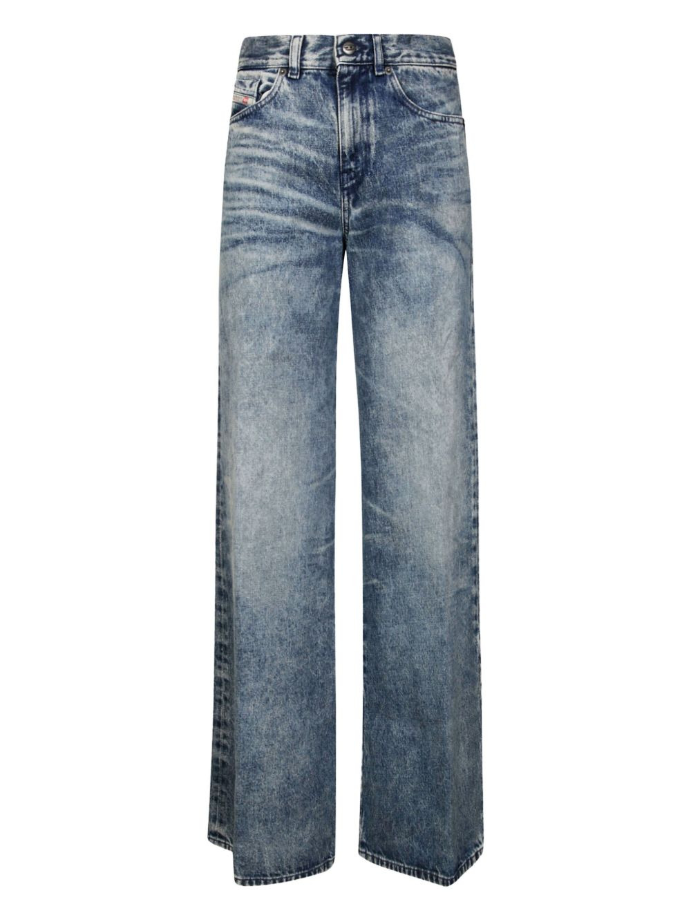 stonewashed-effect jeans - 1