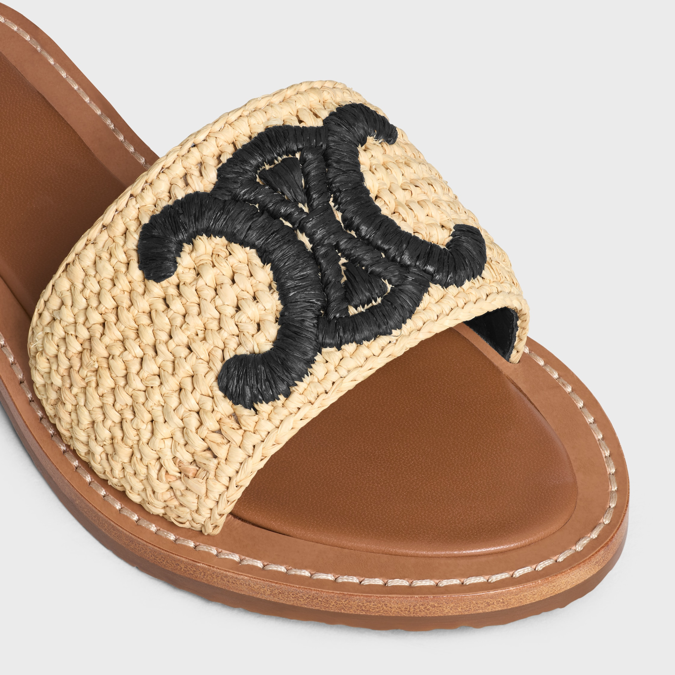 CELINE LYMPIA MULE IN RAFFIA - 4