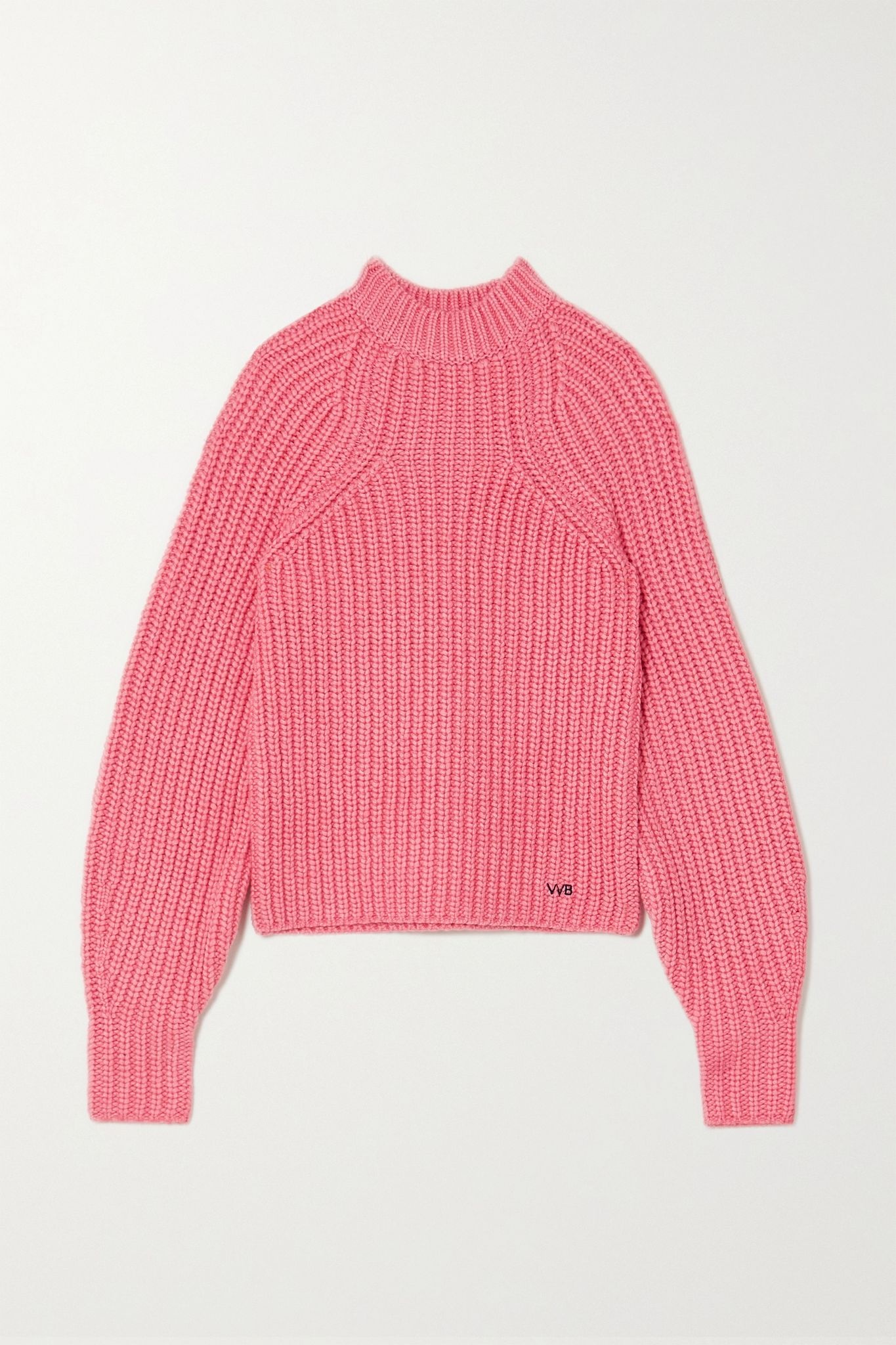 Embroidered ribbed-knit sweater - 1