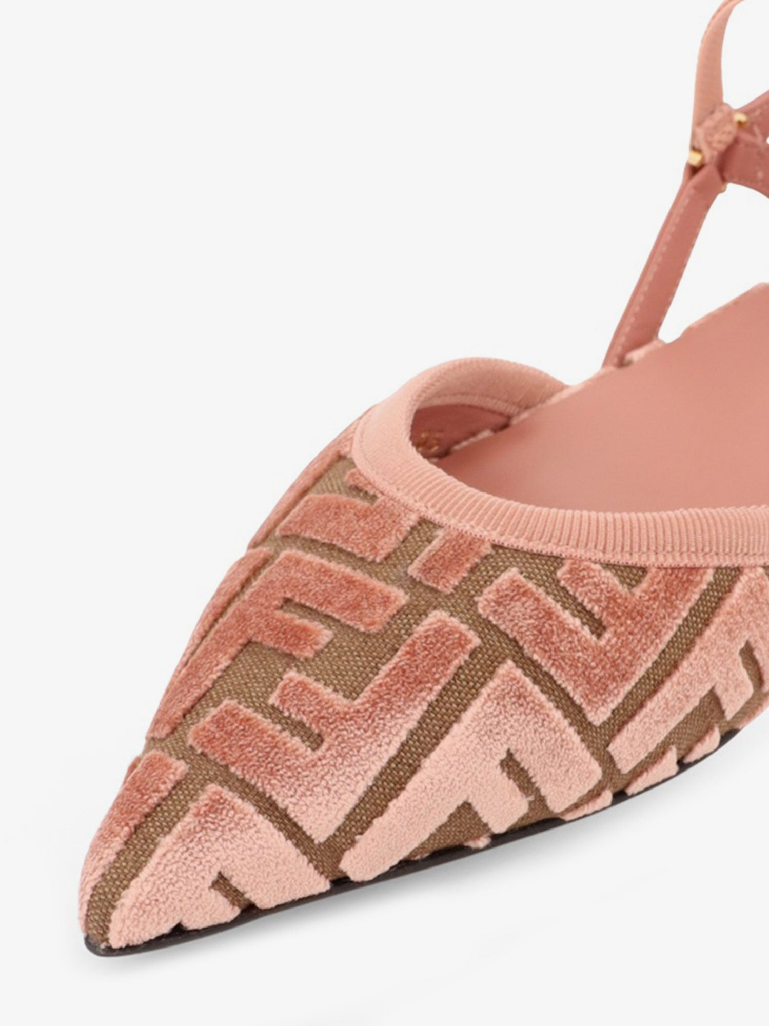 Fendi Ff Jacquard Velvet Slingback Ballerinas - 4