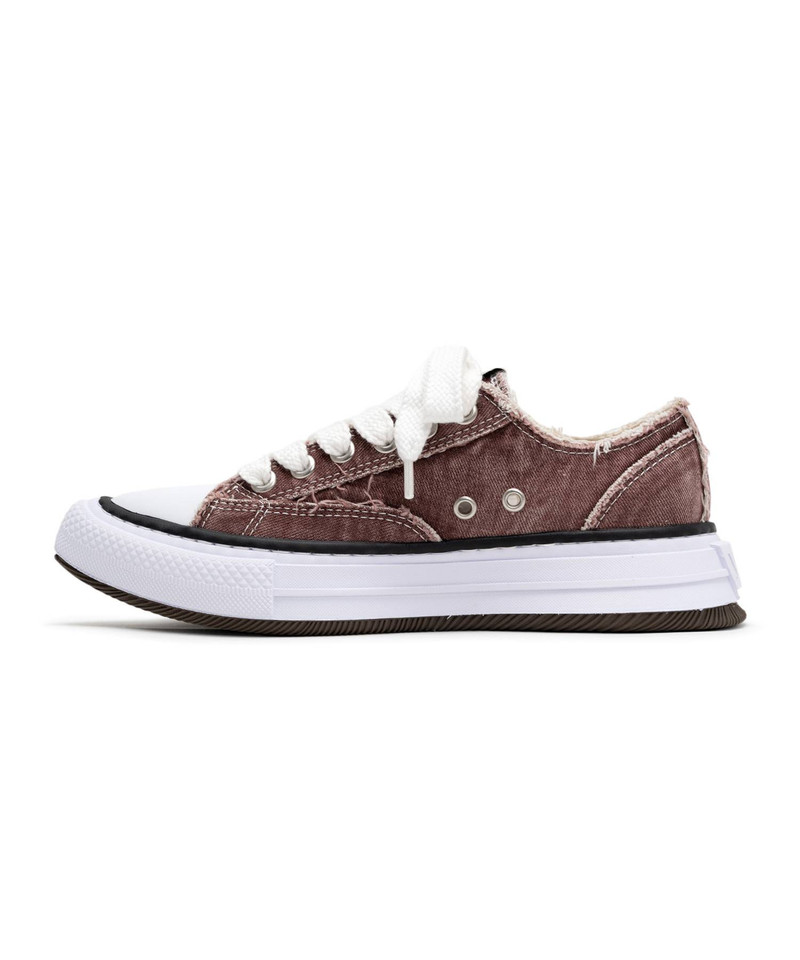 "YUCCA" OG Sole Bleach-Wash Denim Canvas Low-top Sneaker 18