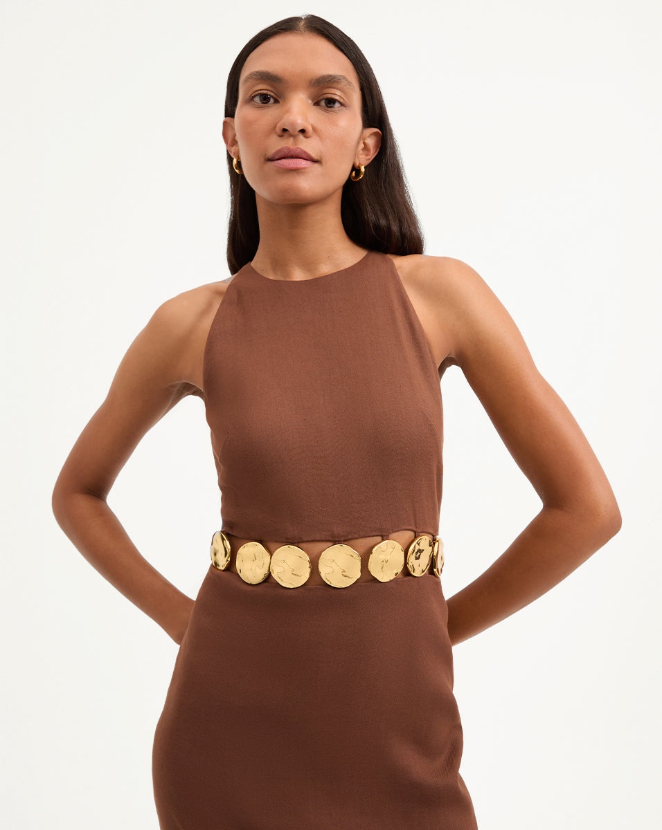 ISLA GOLD-MEDALLION MIDI DRESS - 3