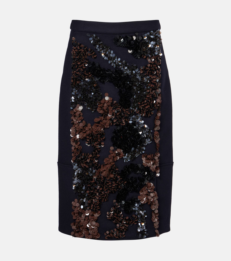 Sequined wool-blend midi skirt 1