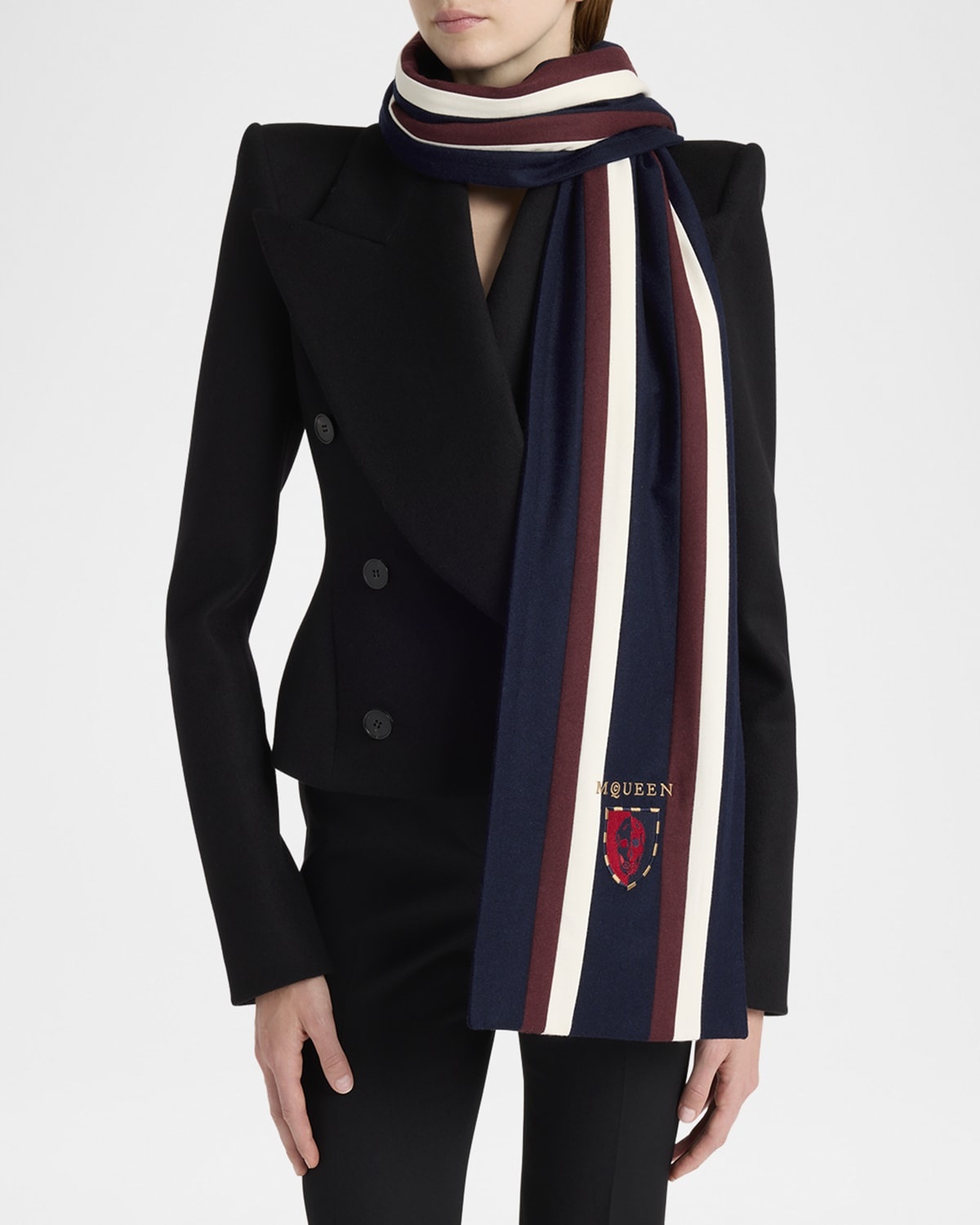 Striped Scarf W/ Logo Crest - 2