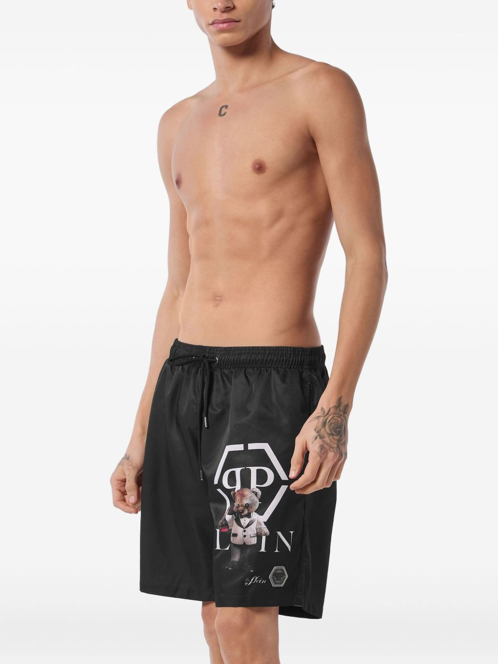 teddy-print swim shorts - 2