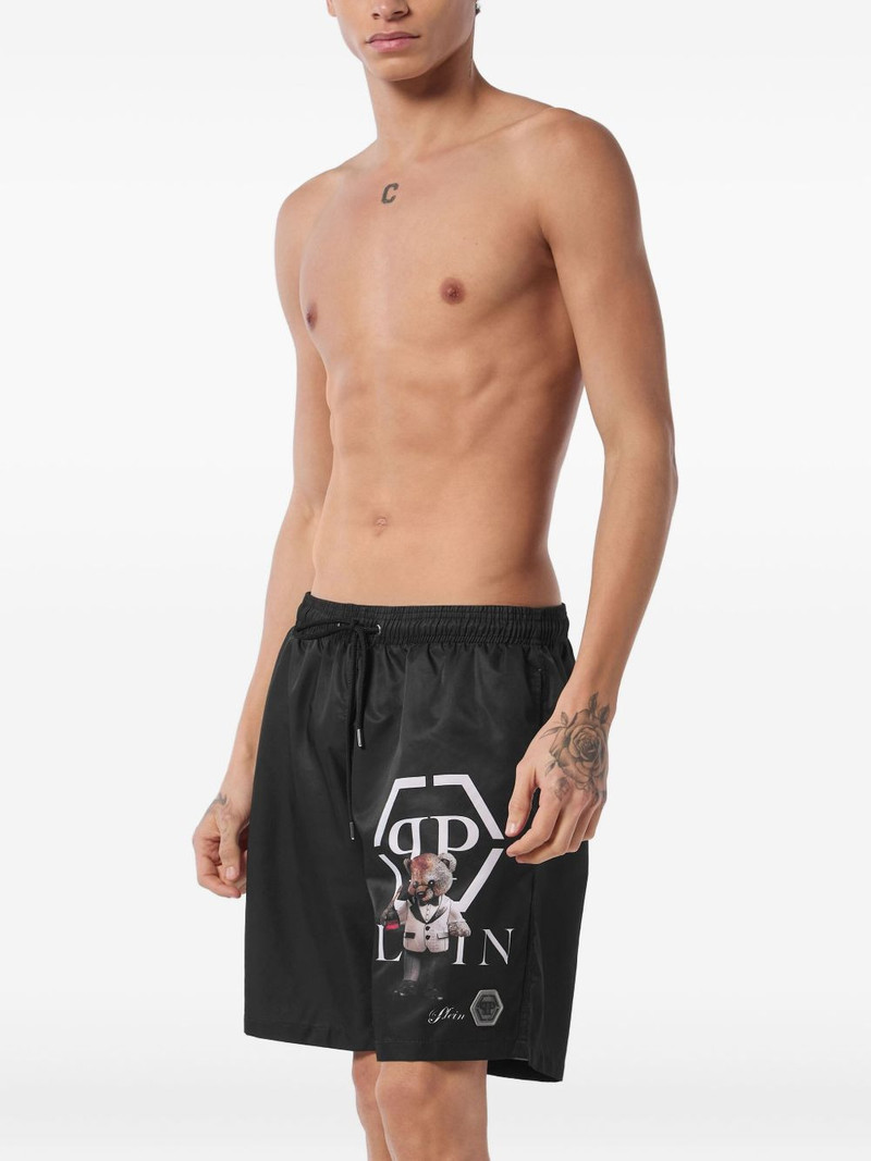 PHILIPP PLEIN teddy-print swim shorts outlook