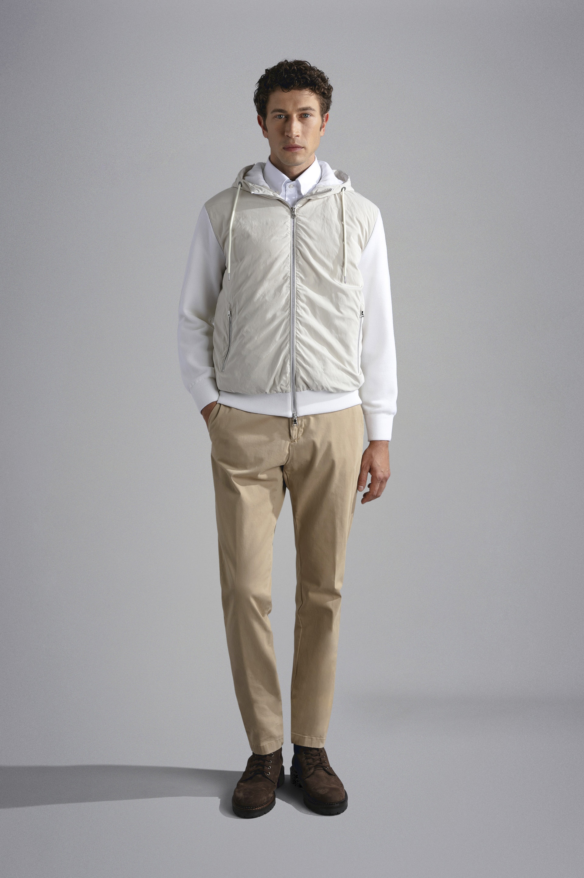 STRETCH COTTON SLIM CHINO TROUSERS - 2