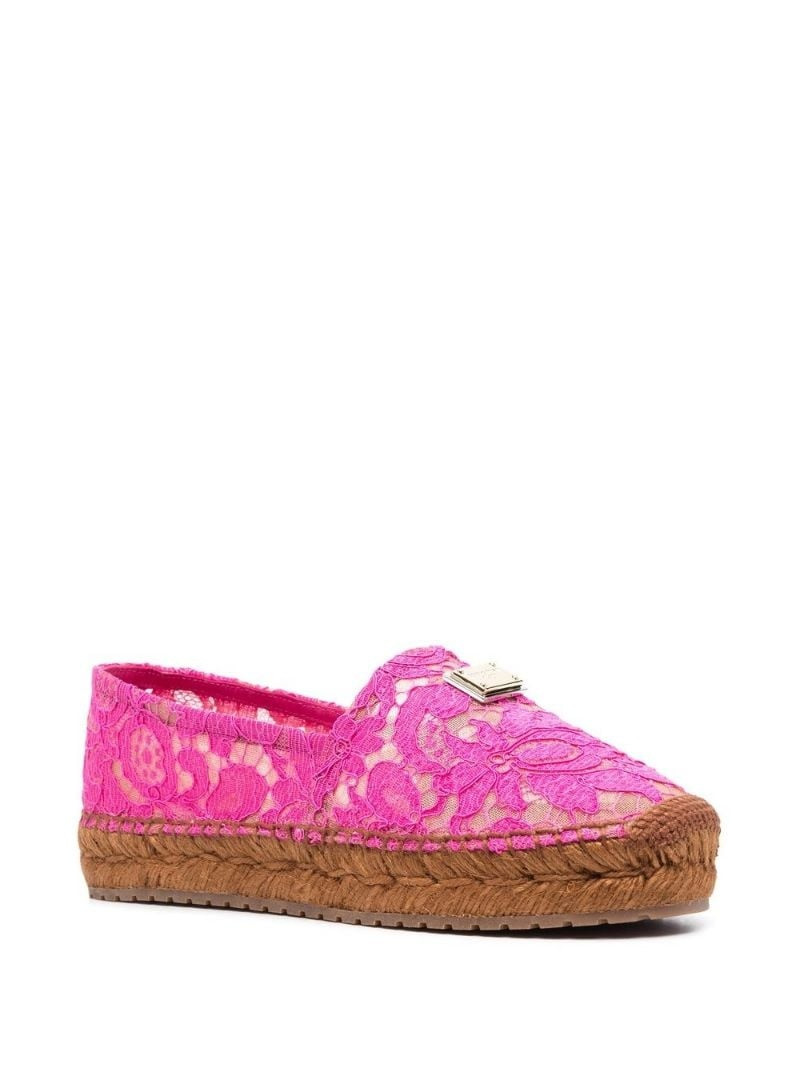 Dolce & Gabbana lace-panel logo-plaque espadrilles outlook