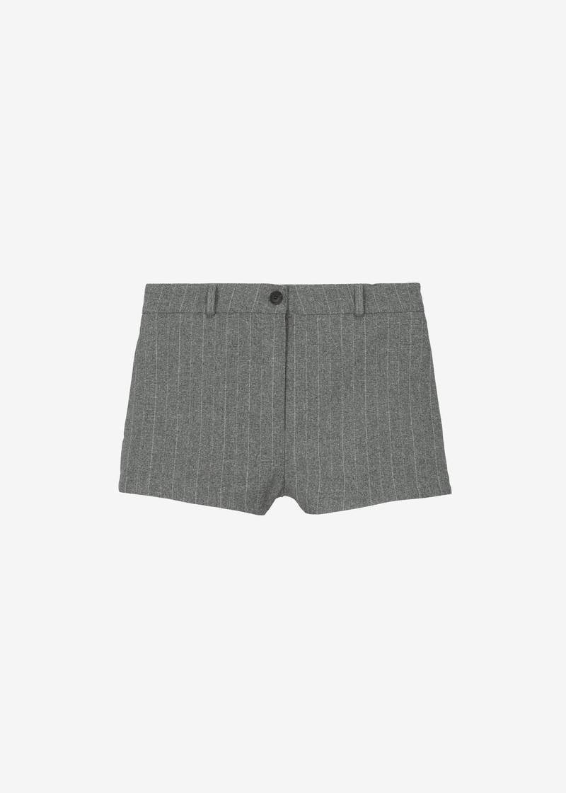 Tenby Striped Hot Pants - Grey Melange 1