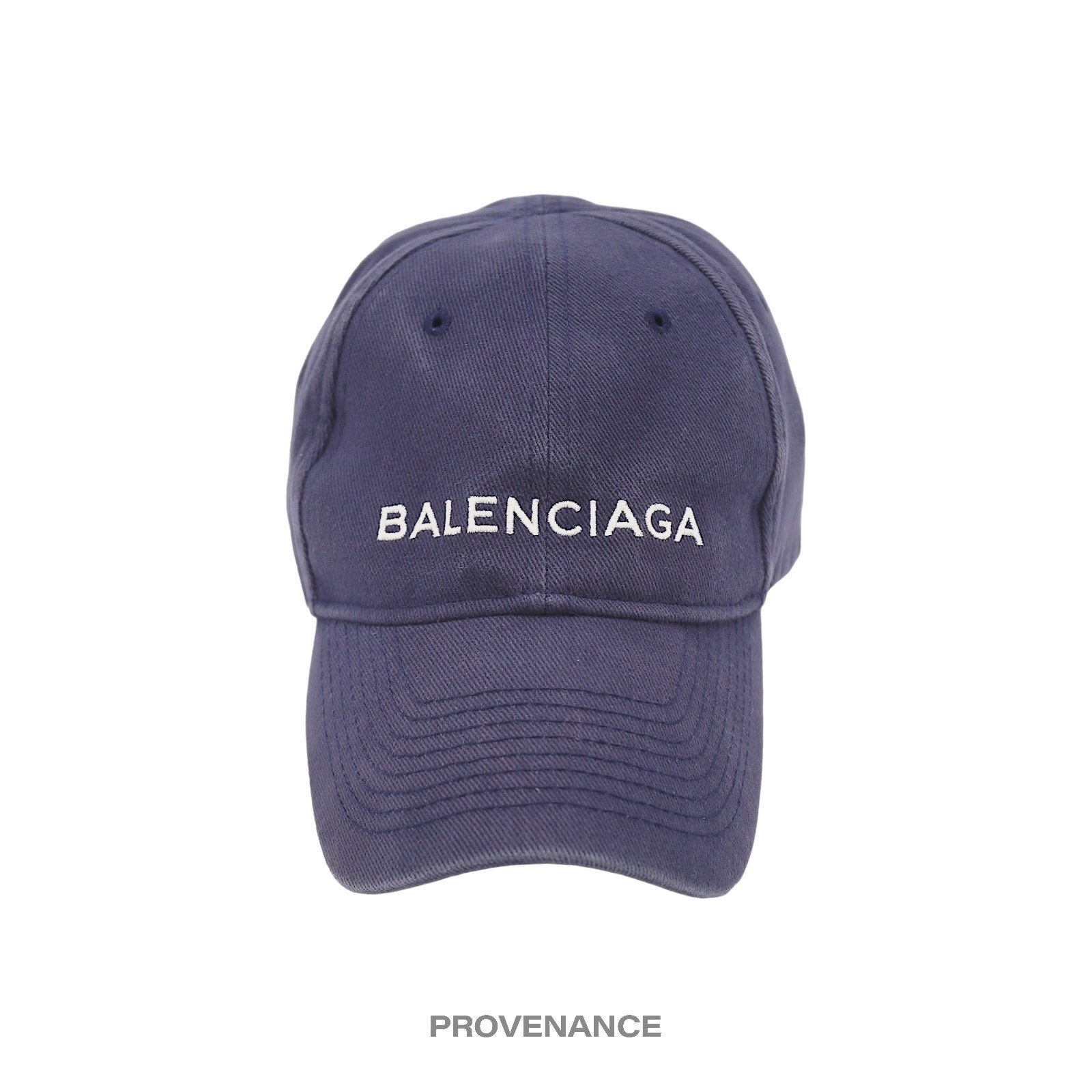 Balenciaga Embroidered Logo Cap - Washed Navy - 1