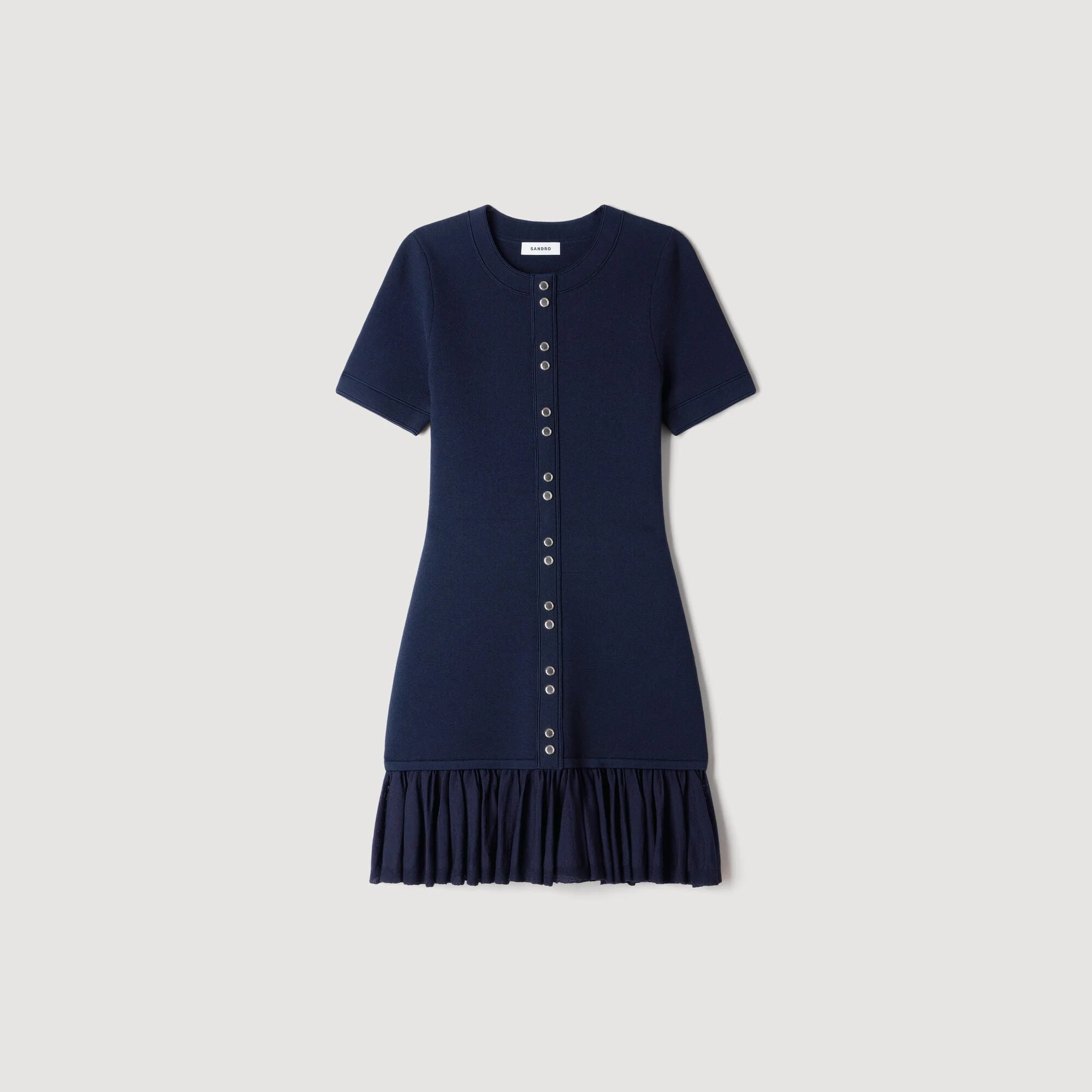 MINI KNIT DRESS WITH RUFFLES - 1