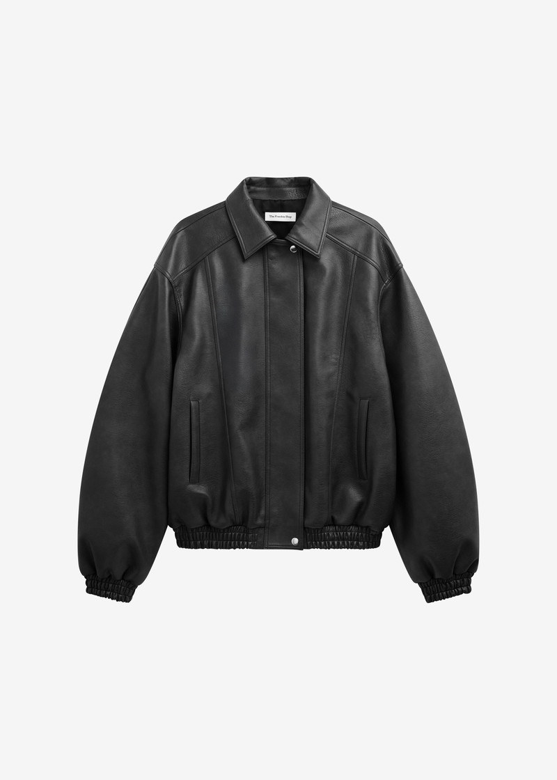 Prescott Faux Leather Jacket - Black 1