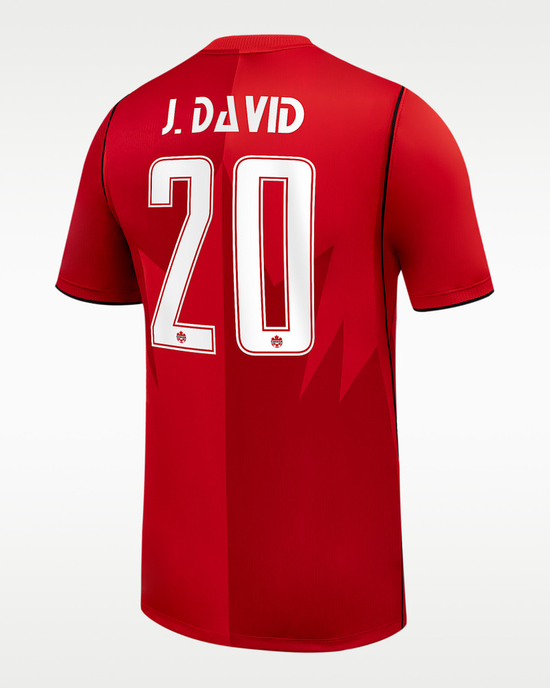 Jonathan David Canada Soccer 2026 Stadium Home Men's Nike Dri-FIT Soccer Jersey 1
