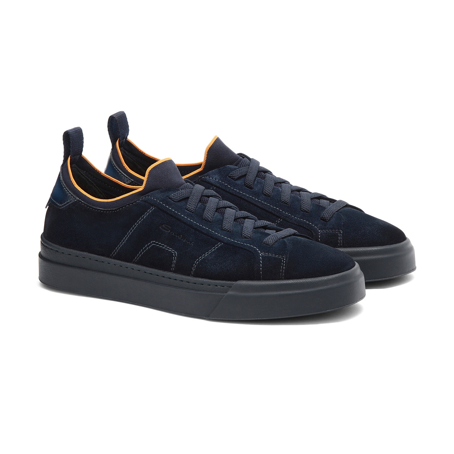 Men's blue suede and leather slip-on sneaker - 3