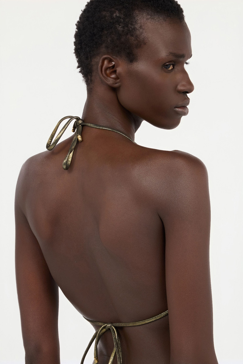 Gold Bikini Top with Serpents 7