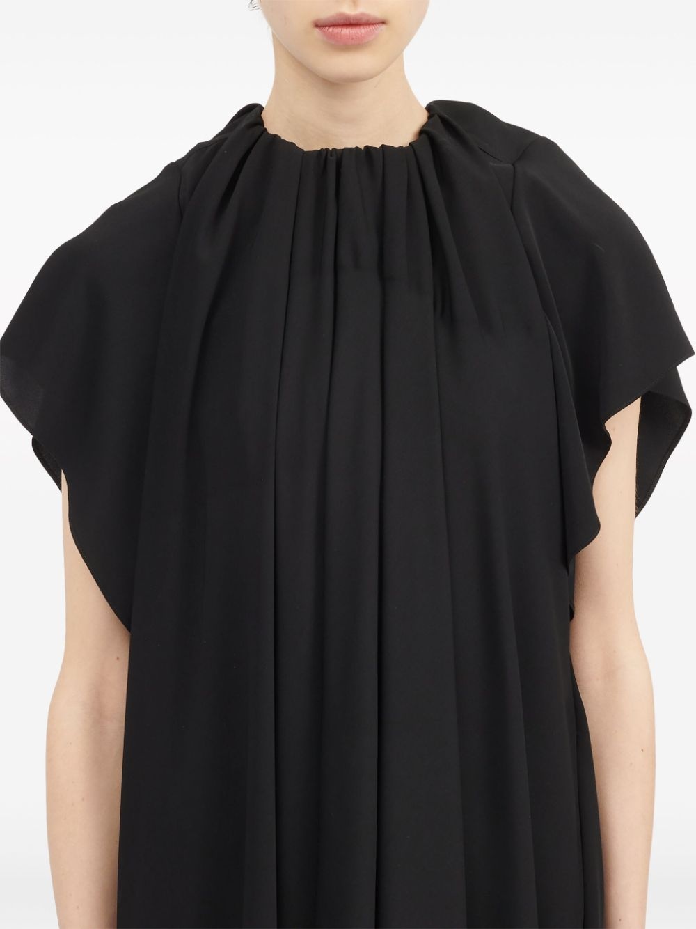 gathered short-sleeve maxi dress - 6