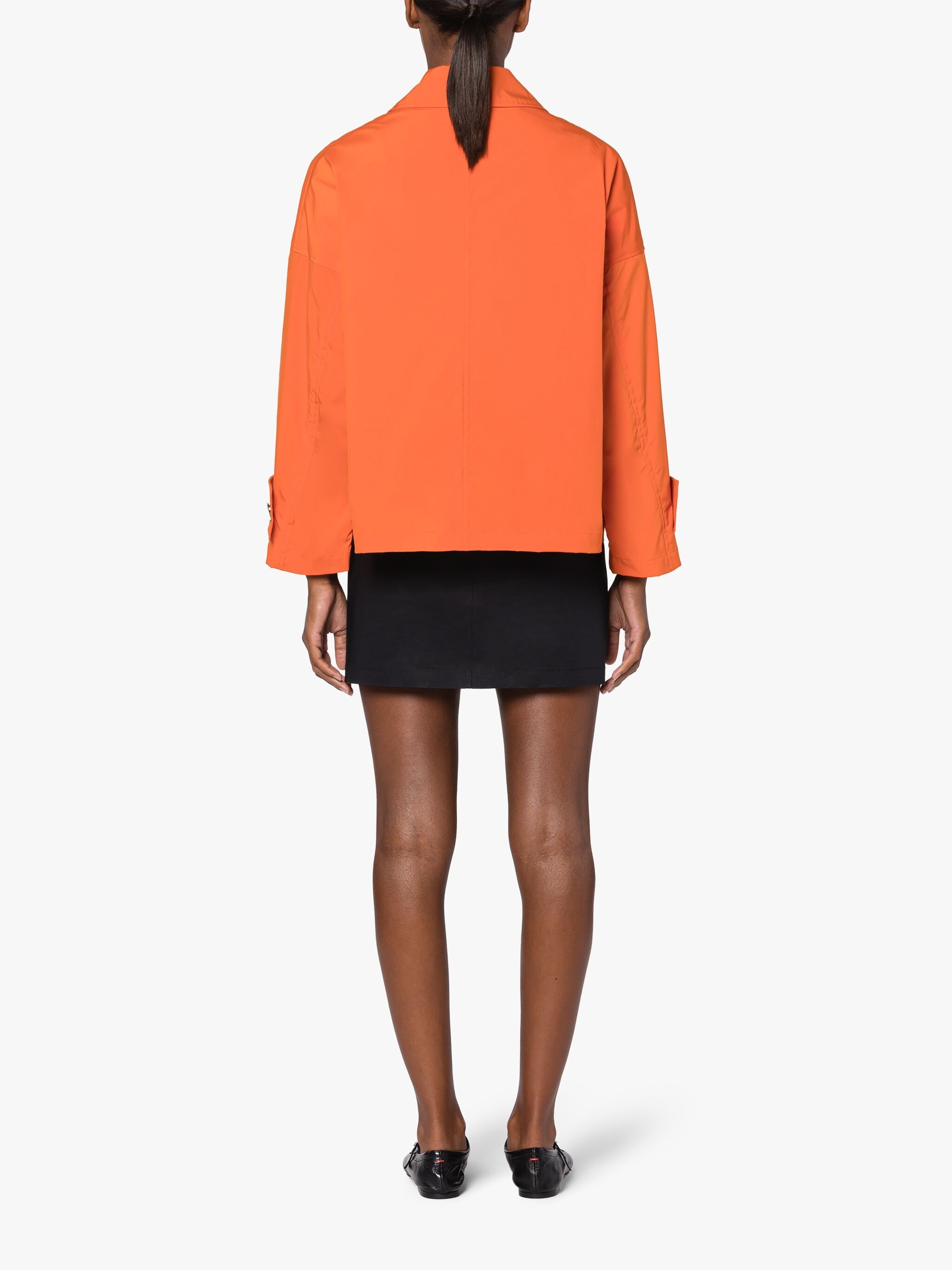 HUMBIE ORANGE DRY SHORT DOUBLE-BREASTED OVERCOAT - 4