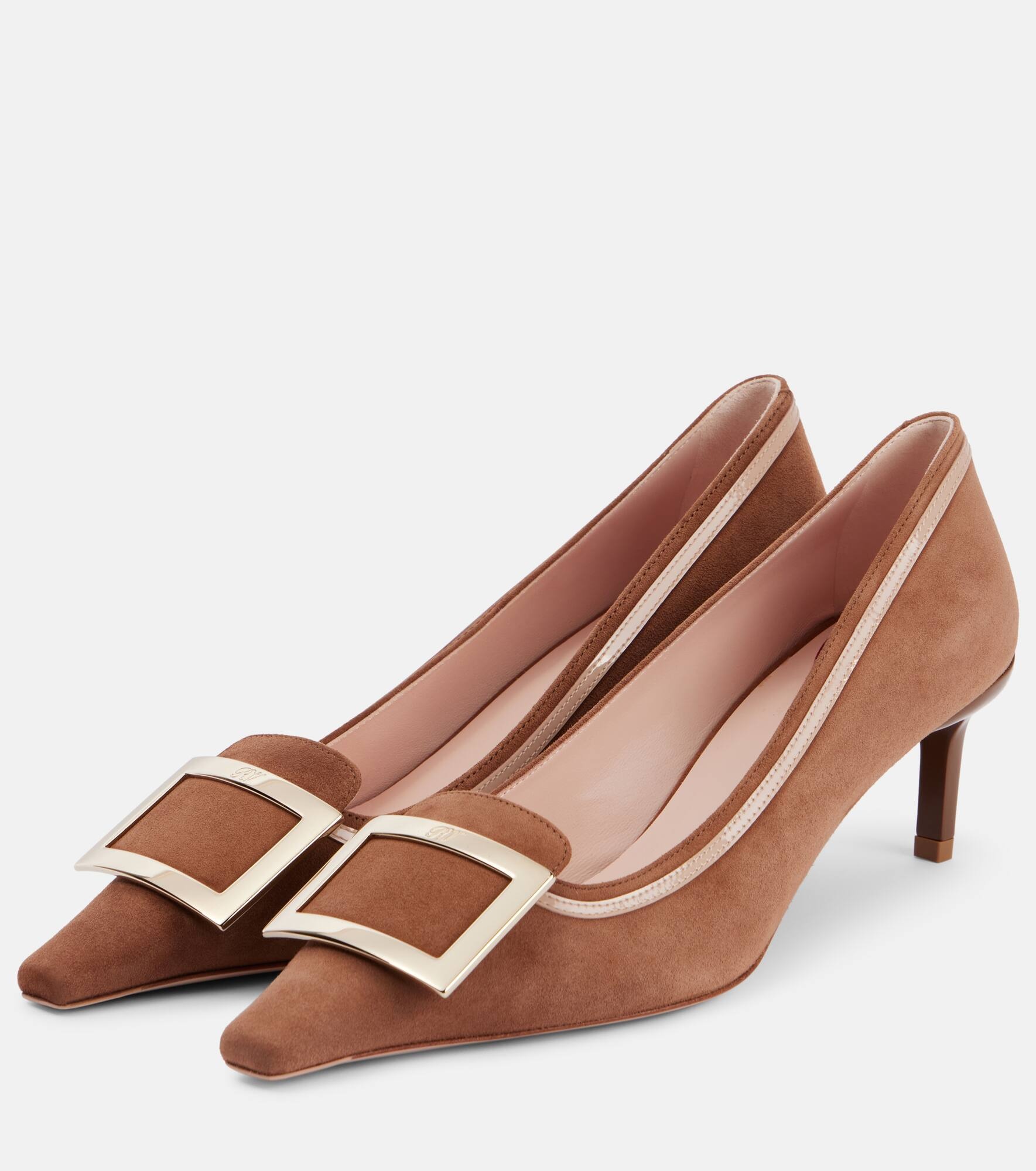 Viv' Canard 55 buckle-detail suede pumps - 4