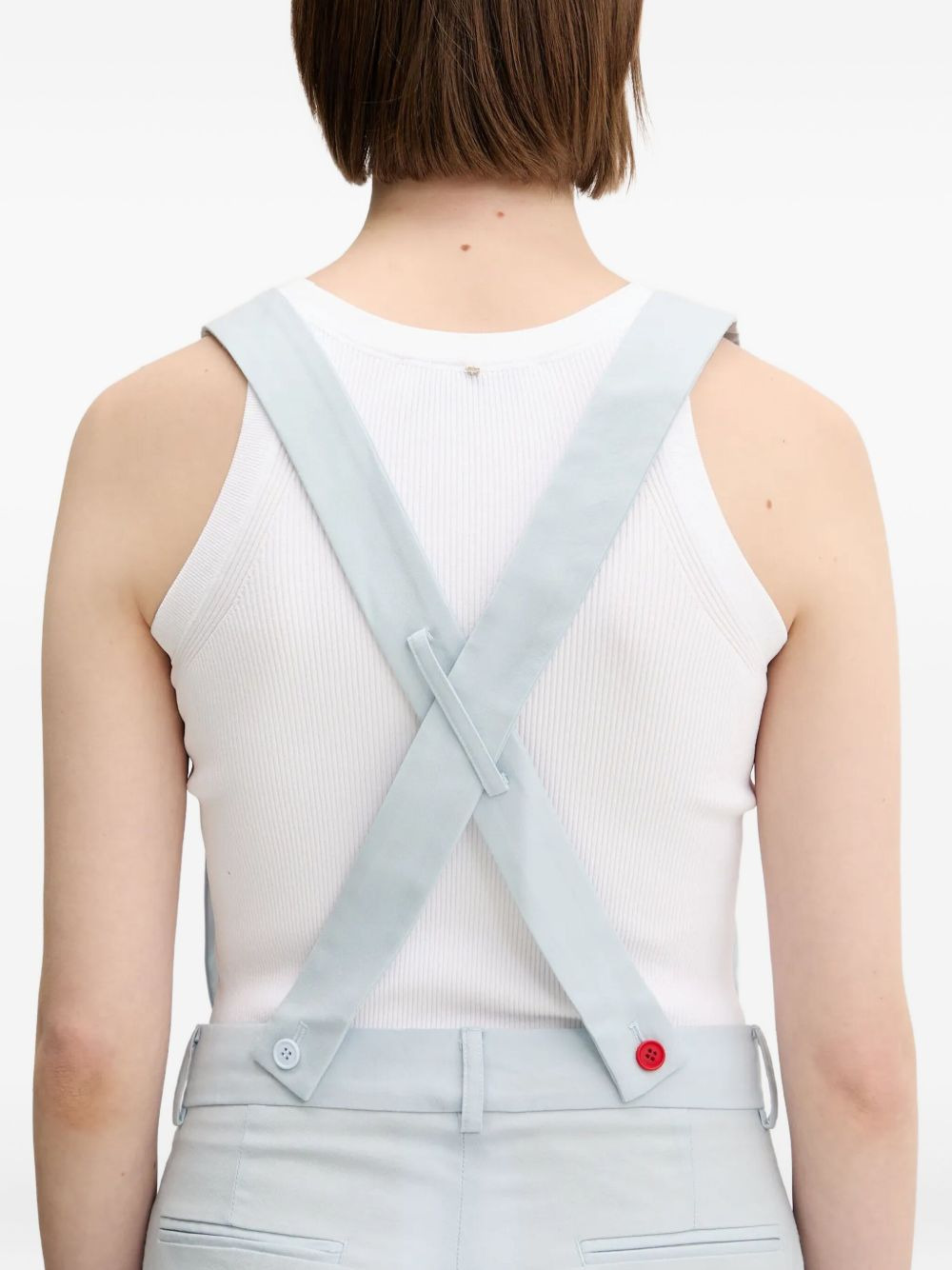 embroidered suspender trousers - 5